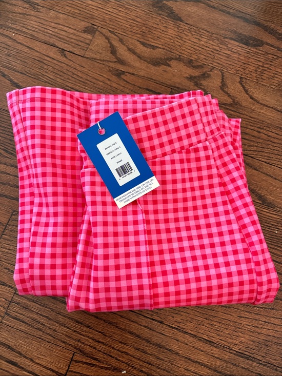 Addison Bay Pants - Addison Bay Pink & Red Gingham Cropped Pants